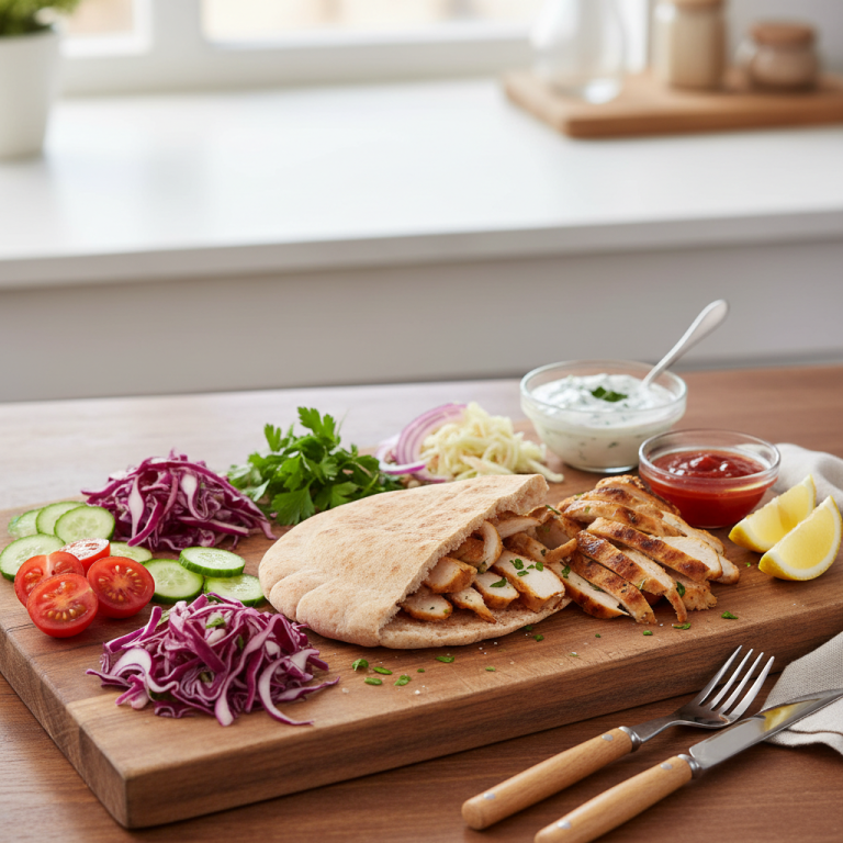 Illustration réaliste sur Calories dans un kebab : le déguster sans excès