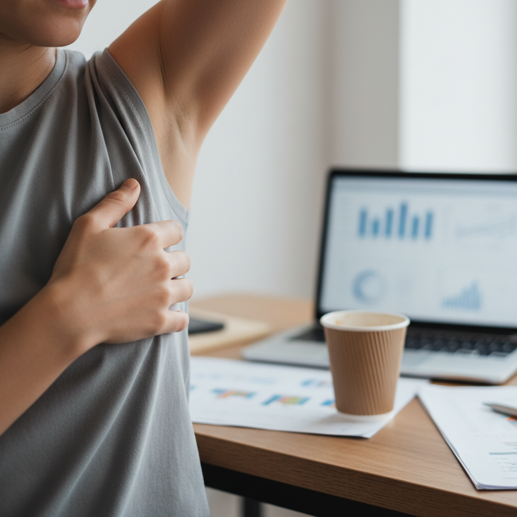 Illustration réaliste sur Ganglion sous l’aisselle et fatigue liée au stress : que faut-il comprendre ?