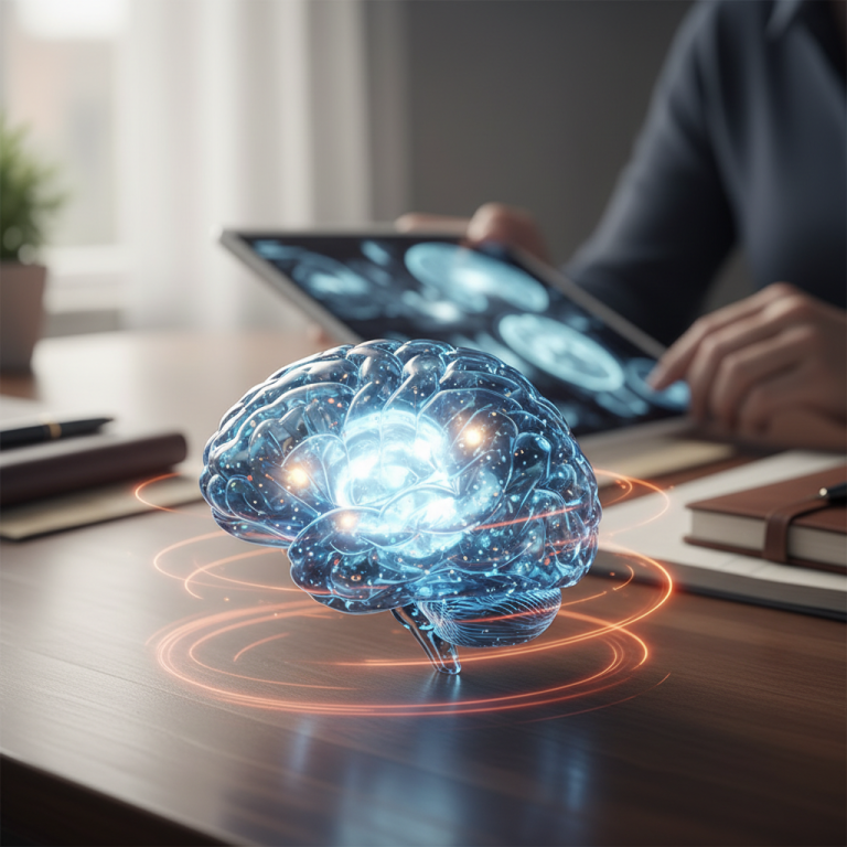 Illustration réaliste sur Hypersignaux cérébraux et stress : un signal à prendre au sérieux