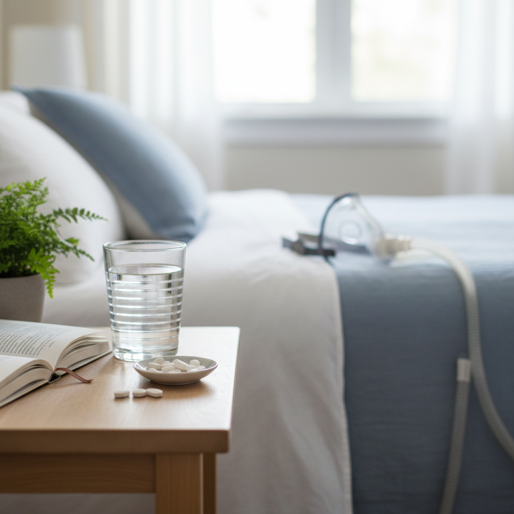 Illustration réaliste sur Magnésium et apnée du sommeil : un soutien pour mieux dormir