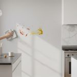 Cuisine moderne avec peinture lessivable, résistante aux taches et à l'humidité.